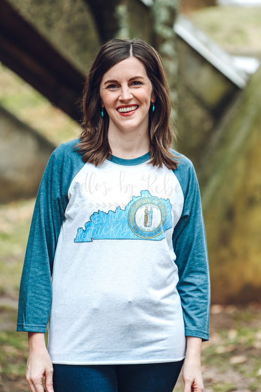 Commonwealth of Kentucky Baseball Raglan - Doodles by Rebekah