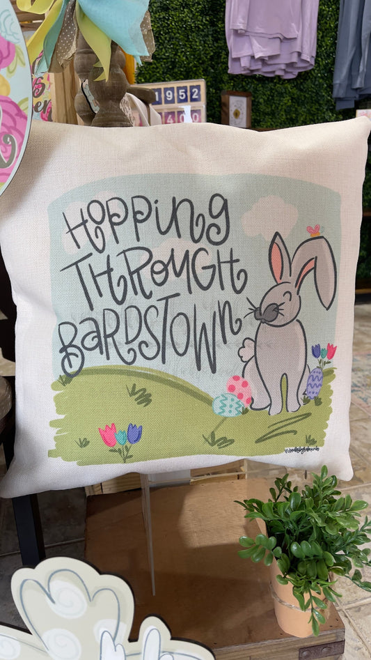 Hopping Through (Your City Name) Square Pillow - Pillow
