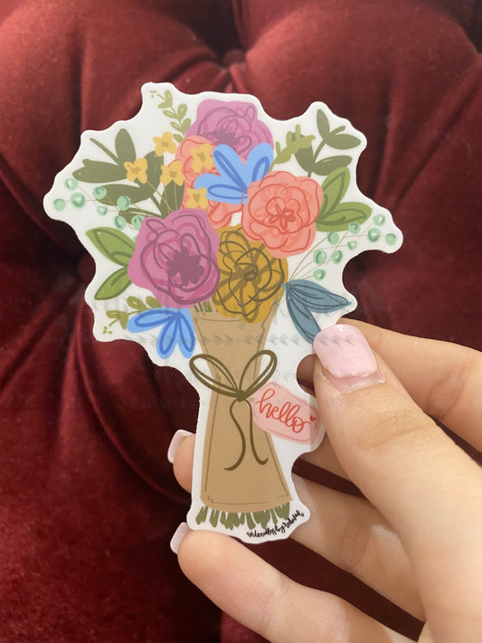 Vase of Flowers Sticker - Sticker