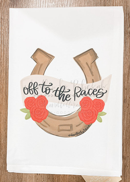 Off To The Races Tea Towel - Tea Towels