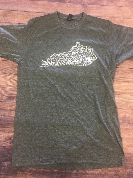 Louisville KY Word Art Charcoal Tee - Tees
