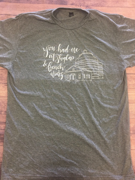 French Doors and Shiplap Charcoal Tee - Tees