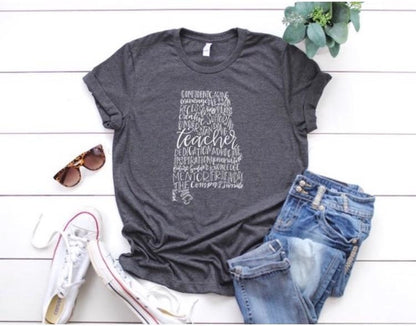 Alabama Teacher Charcoal Tee - Tees
