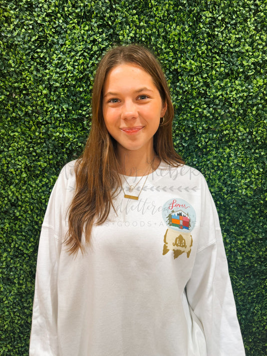 Lover Snowglobe White Sweatshirt - Tees