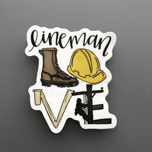 Lineman LOVE Sticker - Sticker