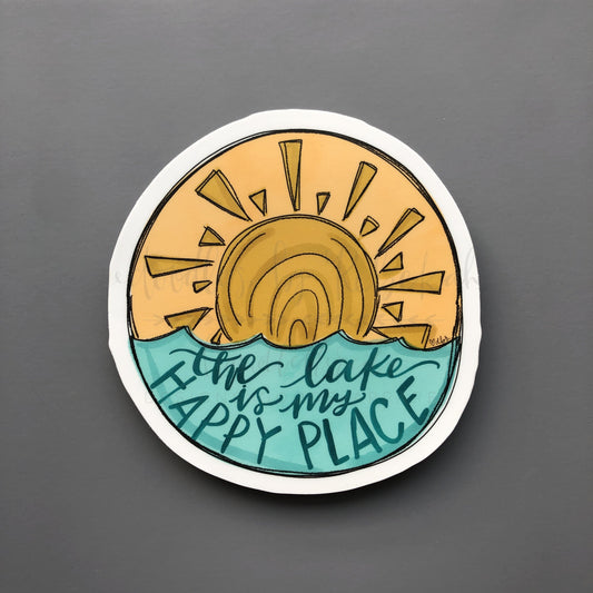 The Lake Is My Happy Place Sticker - Sticker