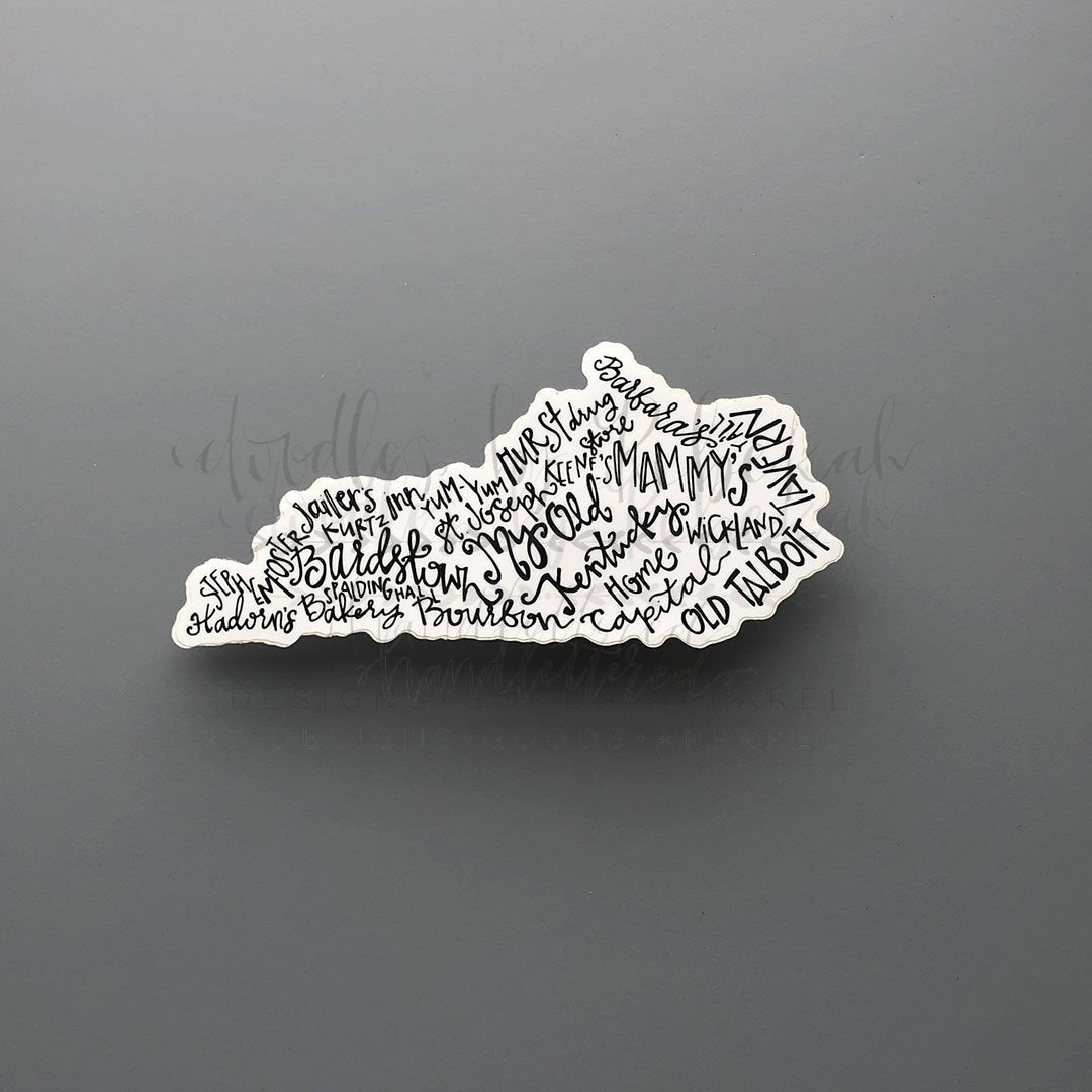 My Old Kentucky Home Word Art Sticker - Doodles by Rebekah