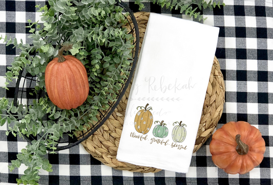 Thankful. Grateful. Blessed Tea Towel