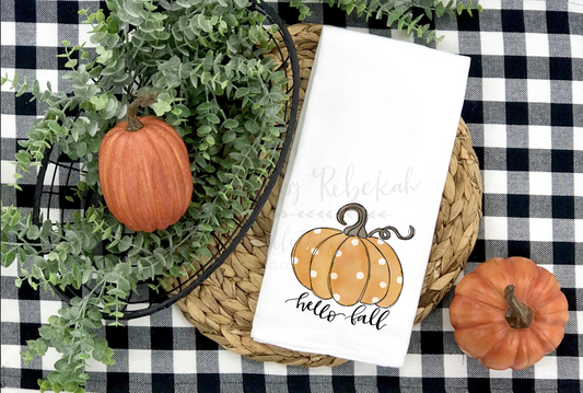 Hello Fall Tea Towel