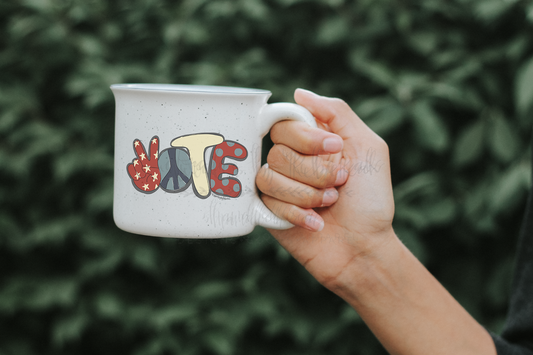 VOTE Peace Sign Coffee Mug