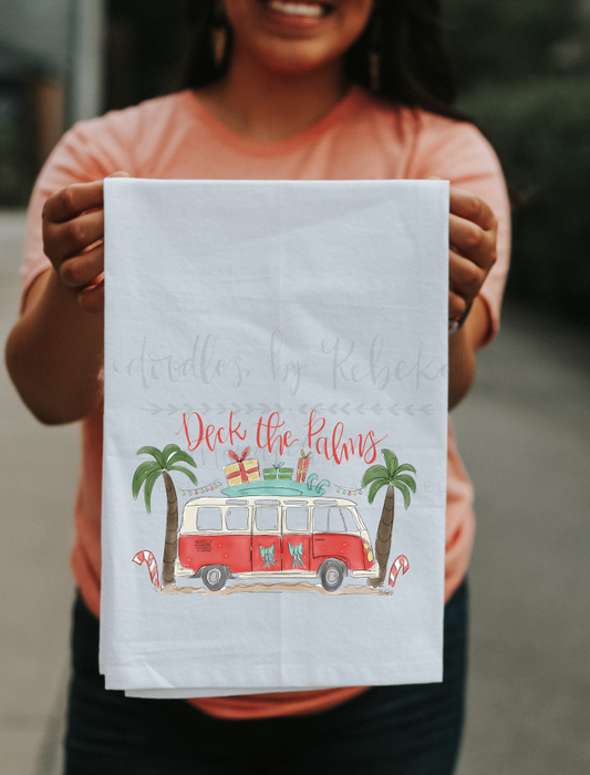 Deck the Palms Tea Towel