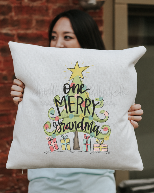 One Merry Grandma Pillow- Choose your Own Name!