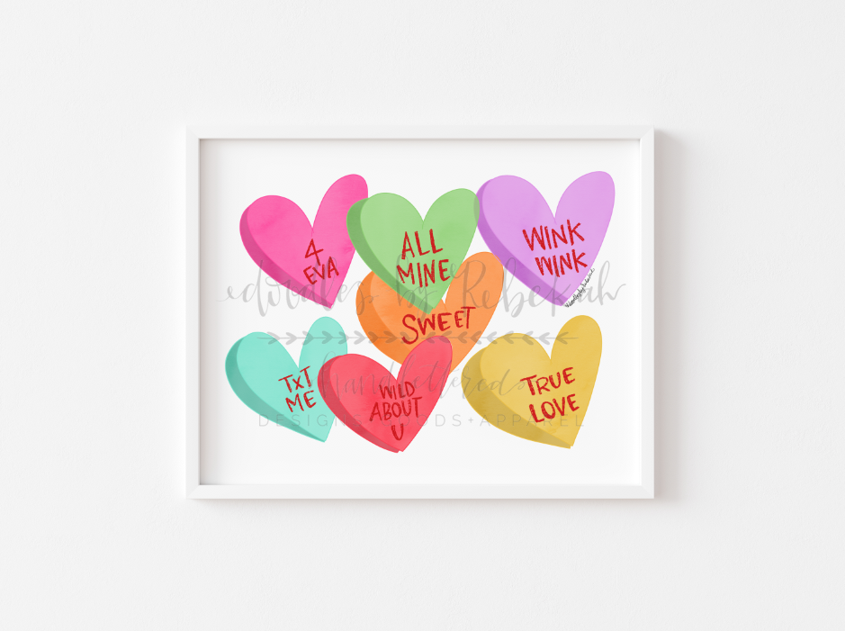 Candy Hearts 8x10 Print