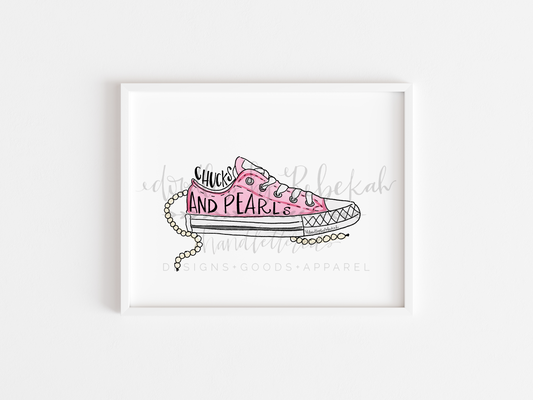 Chucks and Pearls 8x10 Print