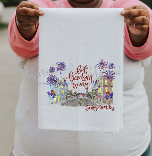 Let Freedom Ring - Georgetown KY Tea Towel - Tea Towels