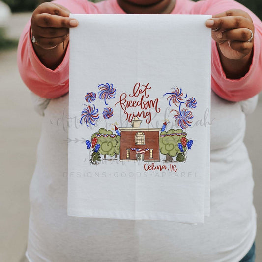 Let Freedom Ring - Celina TN Tea Towel - Tea Towels
