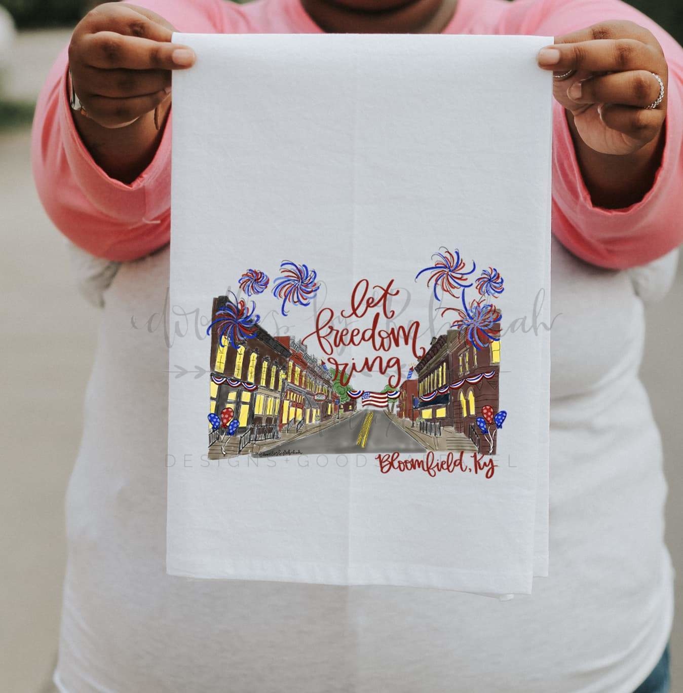 Let Freedom Ring - Bloomfield KY Tea Towel - Tea Towels