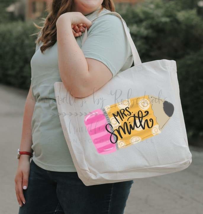 Custom Teacher Pencil Tote - Tote