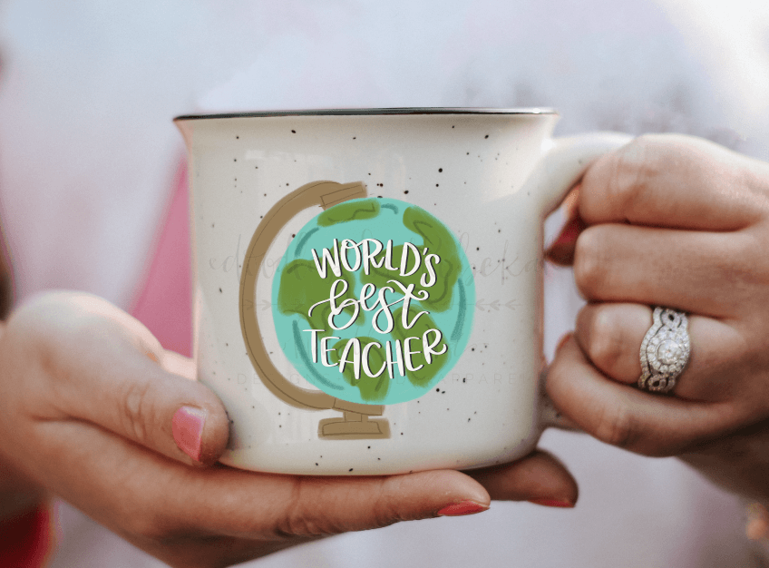 World's Best Teacher Globe Mug