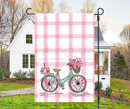 Valentine Bike Garden Flag - Garden Flag