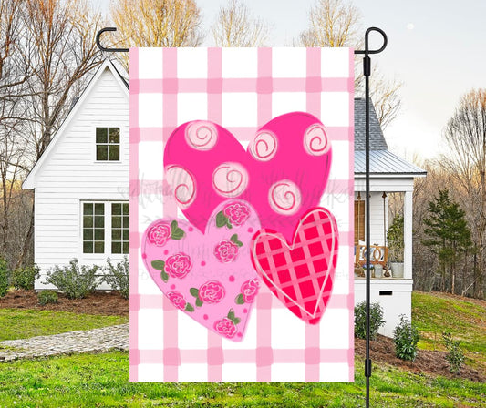 Triple 3 Hearts Garden Flag - Garden Flag
