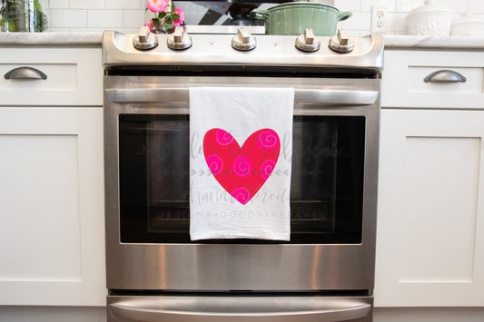 Polka Dot Heart Tea Towel - Tea Towels