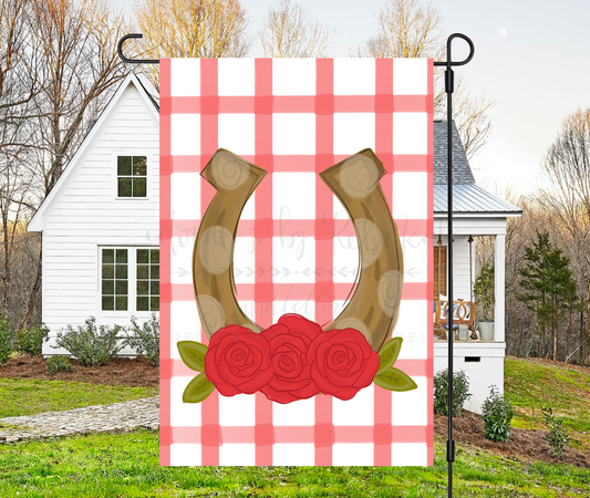 Derby Horseshoe Garden Flag