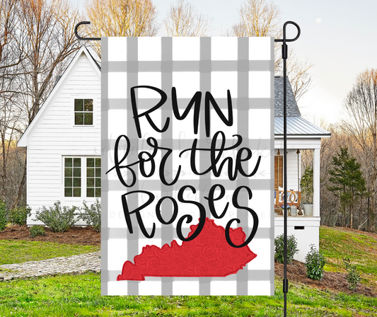 Run For The Roses Garden Flag