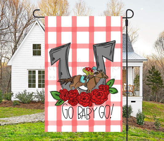 Go Baby Go (Horseshoe) Garden Flag