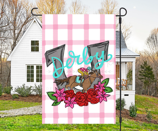 Aqua Derby Garden Flag