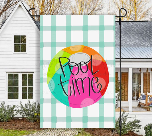 Pool Time Garden Flag