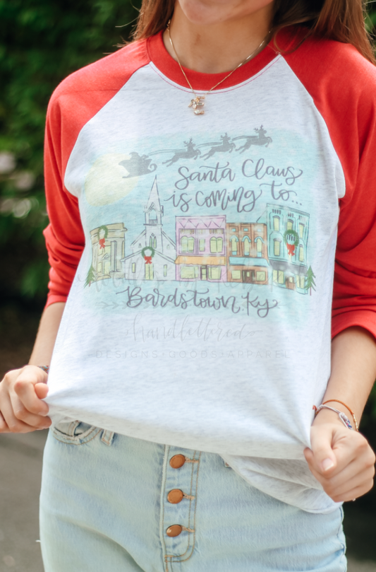 Santa Claus Is Coming To... Raglan