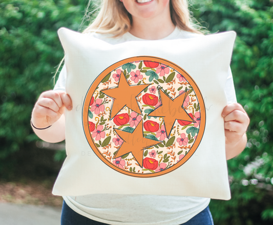 Tennessee Tri Star Square Pillow