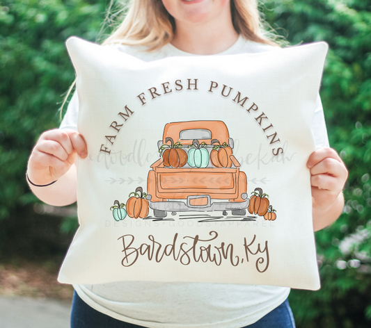 Farm Fresh Pumpkins Square Pillow