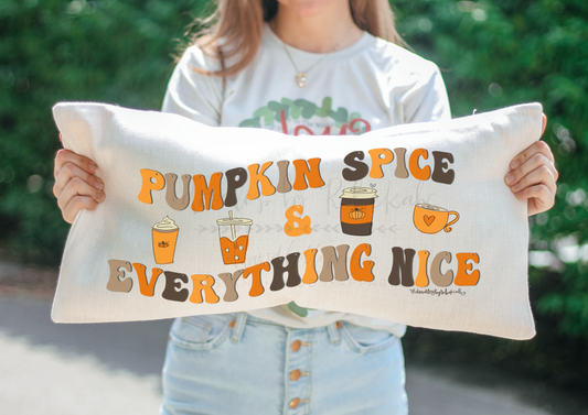 Pumpkin Spice & Everything Nice Lumbar Pillow