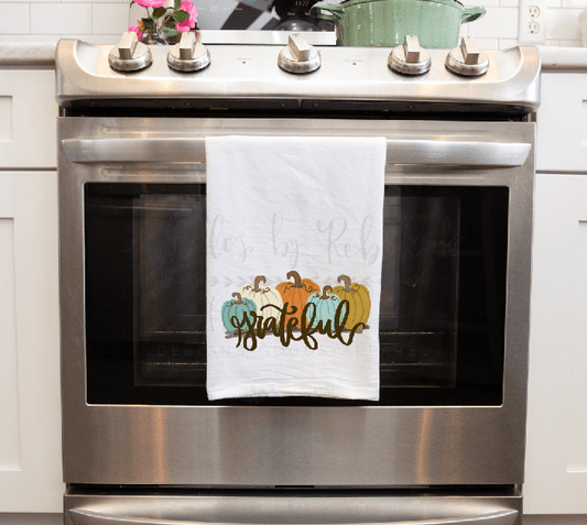 Grateful (Multi Pumpkin) Tea Towel