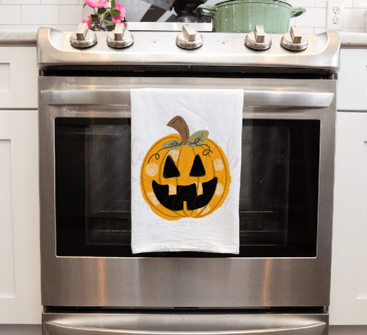 Jack-O-Lantern Tea Towel