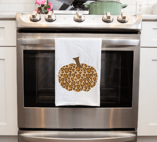 Leopard Print Pumpkin Tea Towel