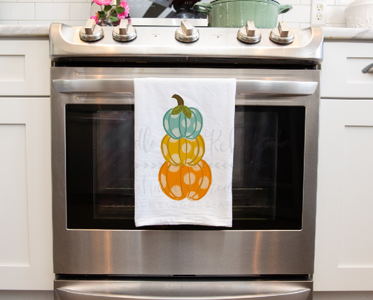 Polka Dot Pumpkin Tea Towel