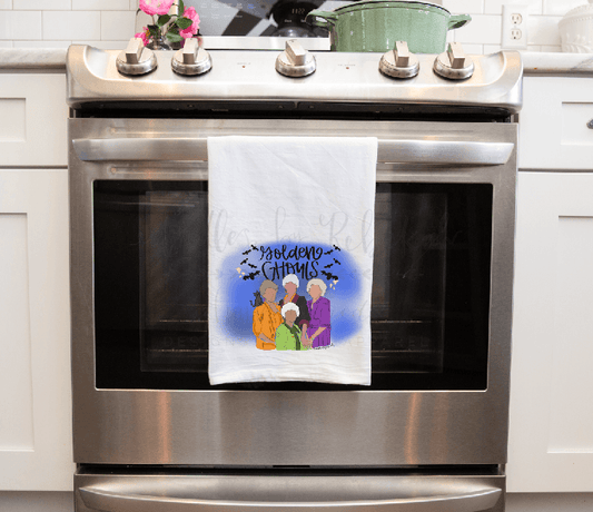 Golden Ghouls Tea Towel