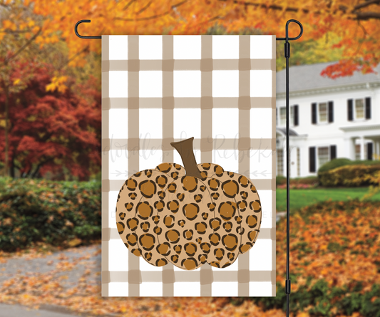 Leopard Pumpkin Garden Flag