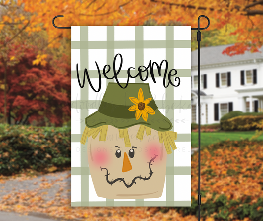 Welcome Scarecrow Garden Flag