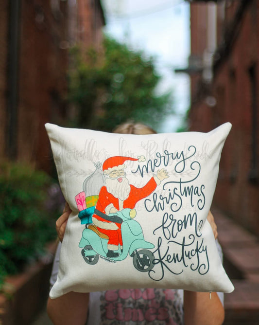 Merry Christmas from Kentucky Square Pillow - Pillow