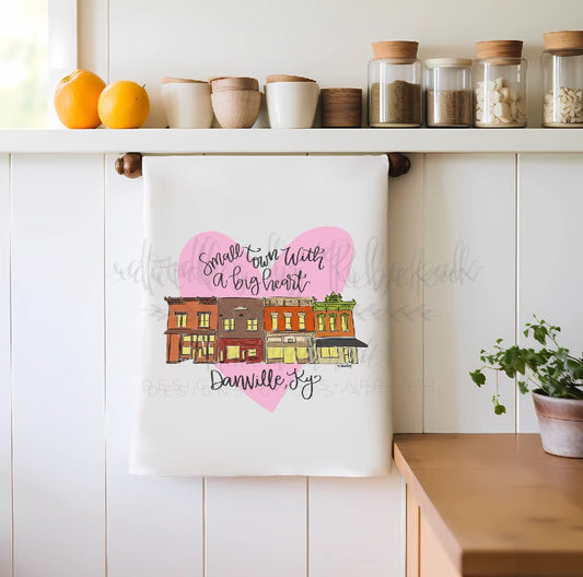 Small Town with a Big Heart - Custom Town Tea Towel - Tea Towels