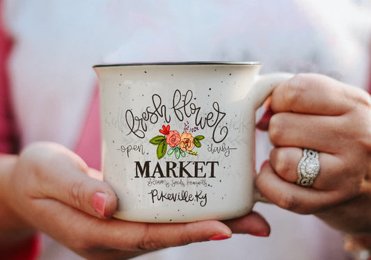 Fresh Flower Market Custom Town Camper Mug - Coffee Mug