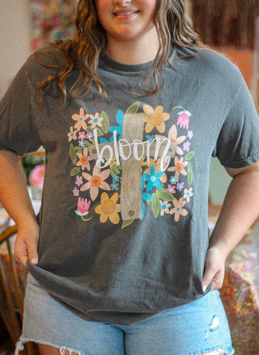 Bloom Floral Cross Tee