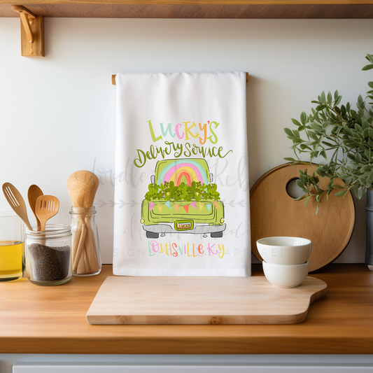 Lucky's Delivery Service *Custom Town* Tea Towel