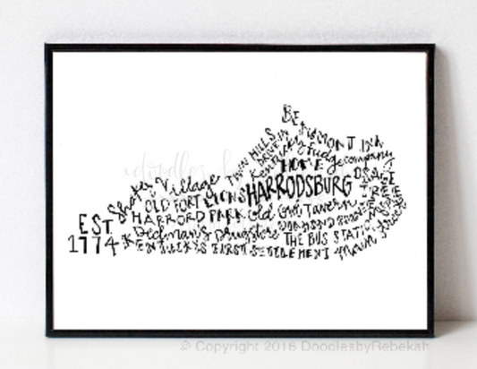 Harrodsburg, KY 8x10 Print - Doodles by Rebekah