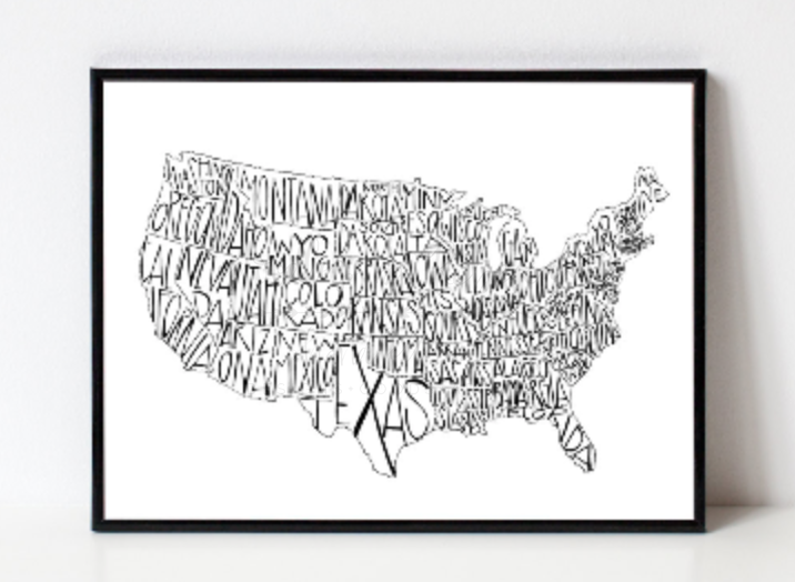 USA 8x10 Print - Doodles by Rebekah