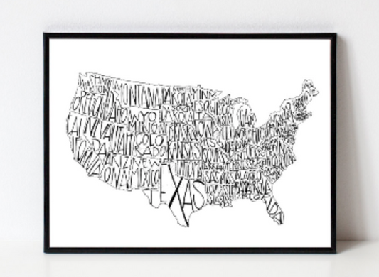 USA 8x10 Print - Doodles by Rebekah